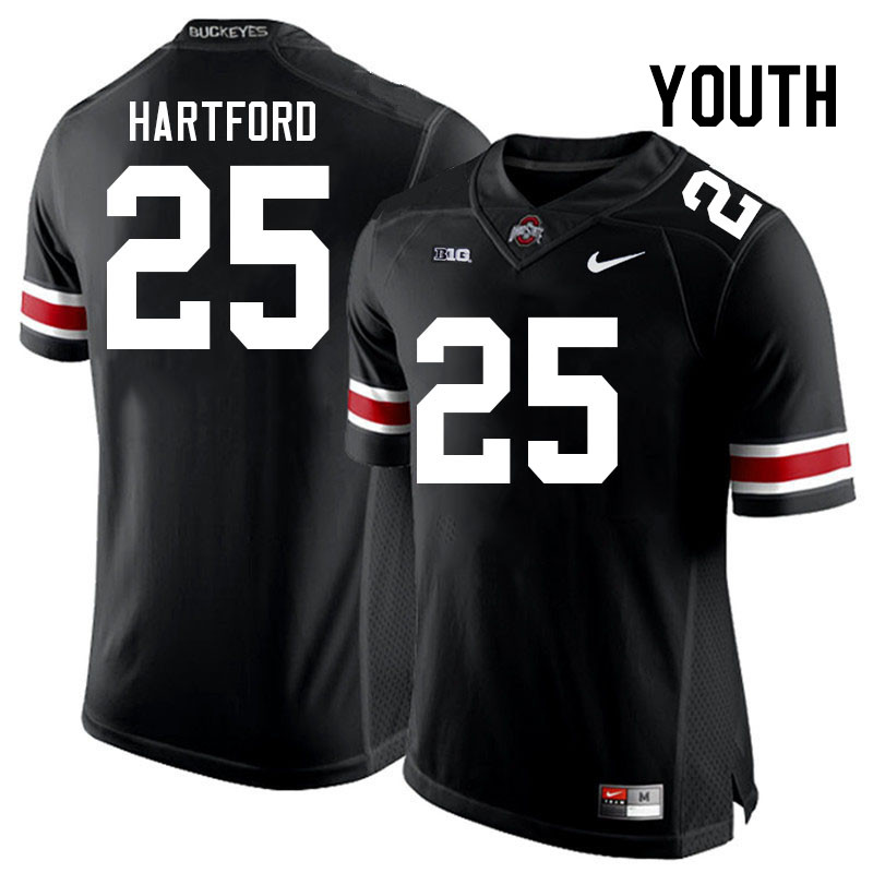 Youth #25 Malik Hartford Ohio State Buckeyes College Football Jerseys Stitched-Black